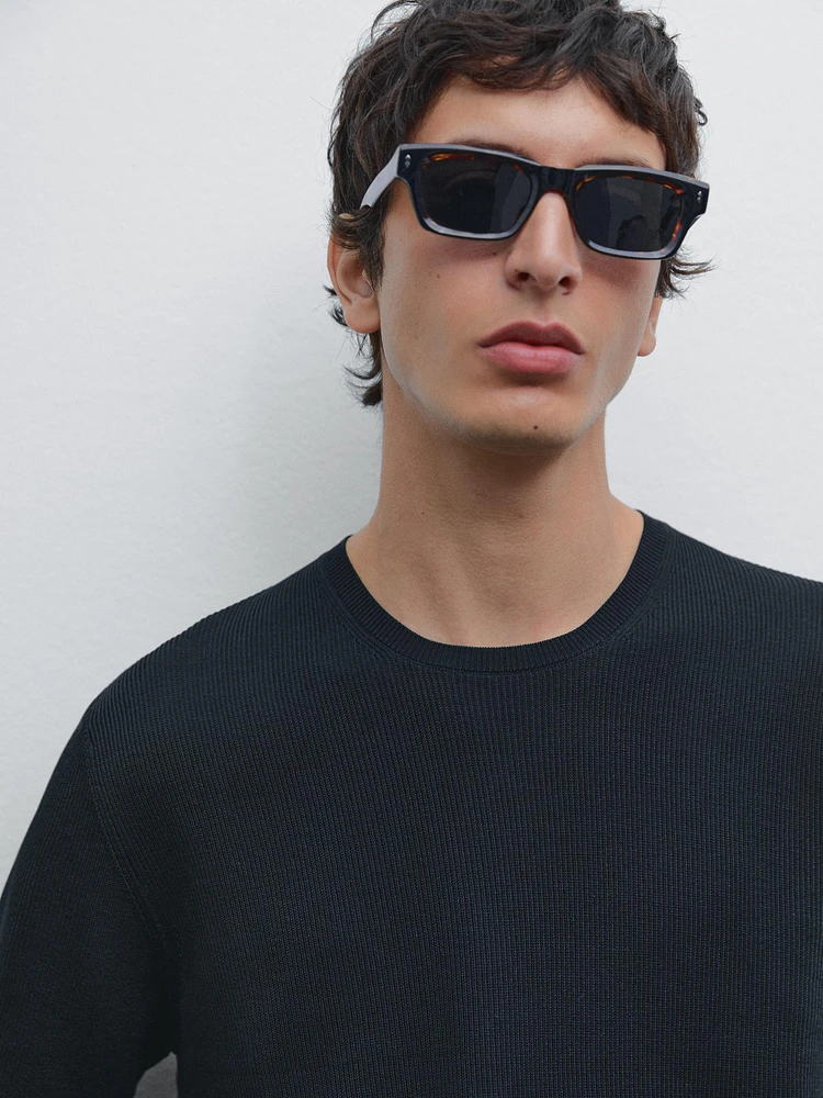 100% cotton short sleeve knit sweater