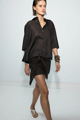 ZW COLLECTION 100% LINEN SHORT SKIRT
