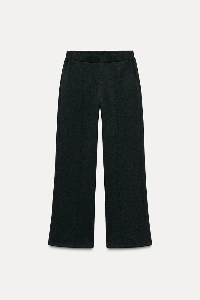 SOFT INTERLOCK WIDE-LEG PANTS