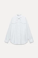 STUDDED OVERSIZED POPLIN SHIRT