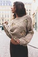 SEQUINED KNIT SWEATER