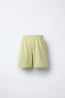 PLUSH SHORTS WITH TEXT