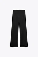 HIGH-WAISTED SATIN PANTS