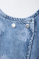 FLORAL PRINT DENIM TOP