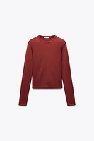 T-SHIRT COTON MODAL MANCHES LONGUES