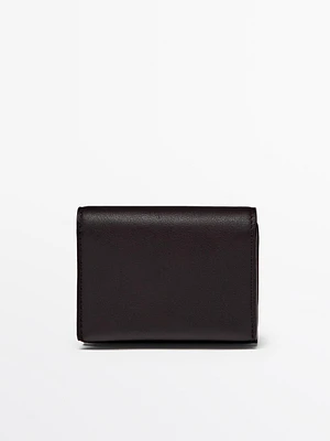 Portefeuille compact en cuir nappa