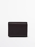 Portefeuille compact en cuir nappa