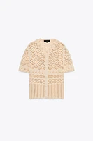 POINTELLE KNIT CARDIGAN