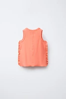 T-SHIRT RIB VOLANTS BRODÉ