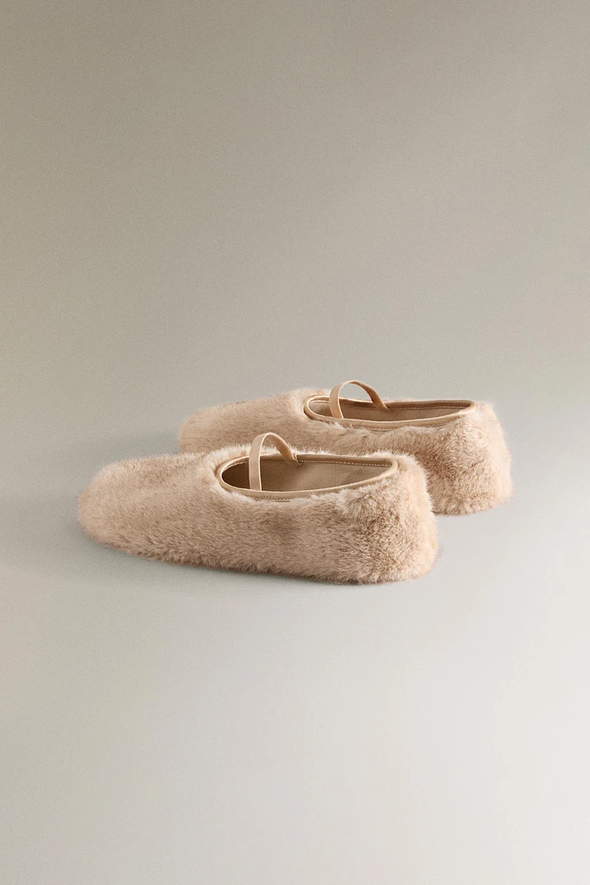 FURRY BALLET SLIPPERS