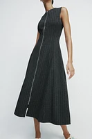 PINSTRIPE MIDI DRESS