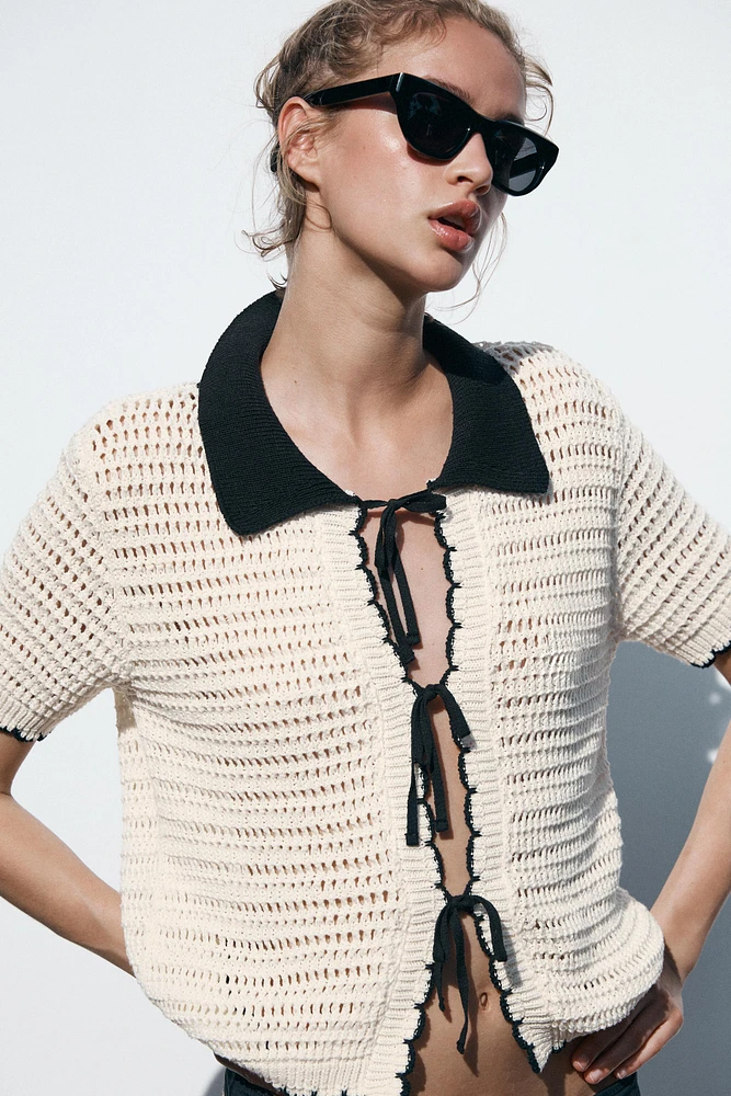 TOP COL POLO CROCHET