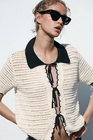 TOP COL POLO CROCHET