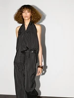 Pantalon à pinces imprimé rayures