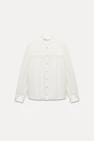 SEMI-SHEER PINTUCK SHIRT