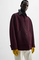 COMBINATION COLLAR WOOL COAT