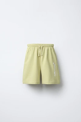 PLUSH SHORTS WITH TEXT