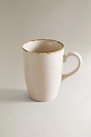 PORCELAIN MUG WITH ANTIQUE FINISH RIM