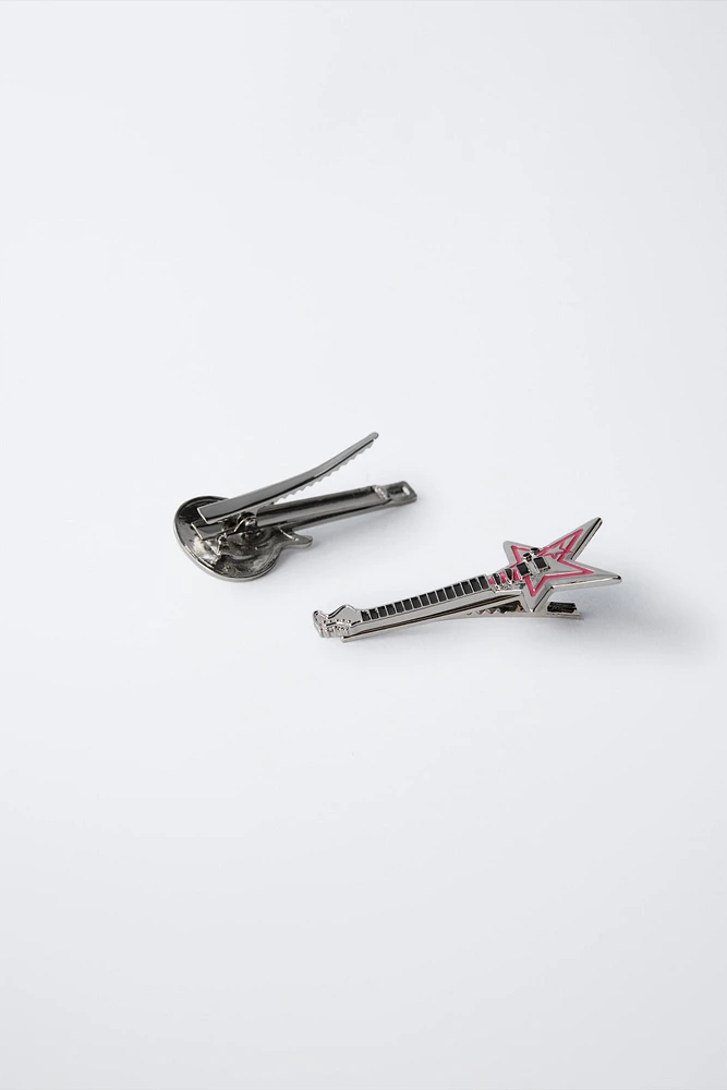 PACK OF TWO POP STAR GUITAR HAIR CLIPS