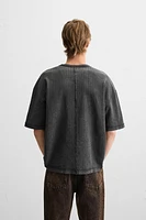 WASHED TEXTURED KNIT T-SHIRT