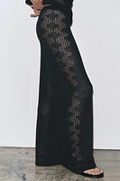 PANTALON EN MAILLE POINTELLE LATÉRAL