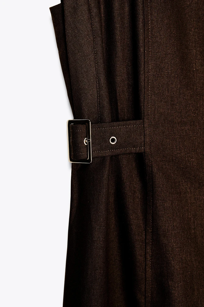 LINEN MIDI DRESS