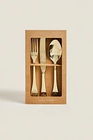 3-PIECE FLATWARE SET WITH DECORATIVE ENGRAVED DESIGN