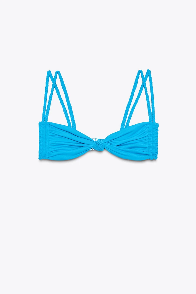 DOUBLE BRAIDED STRAP BIKINI TOP