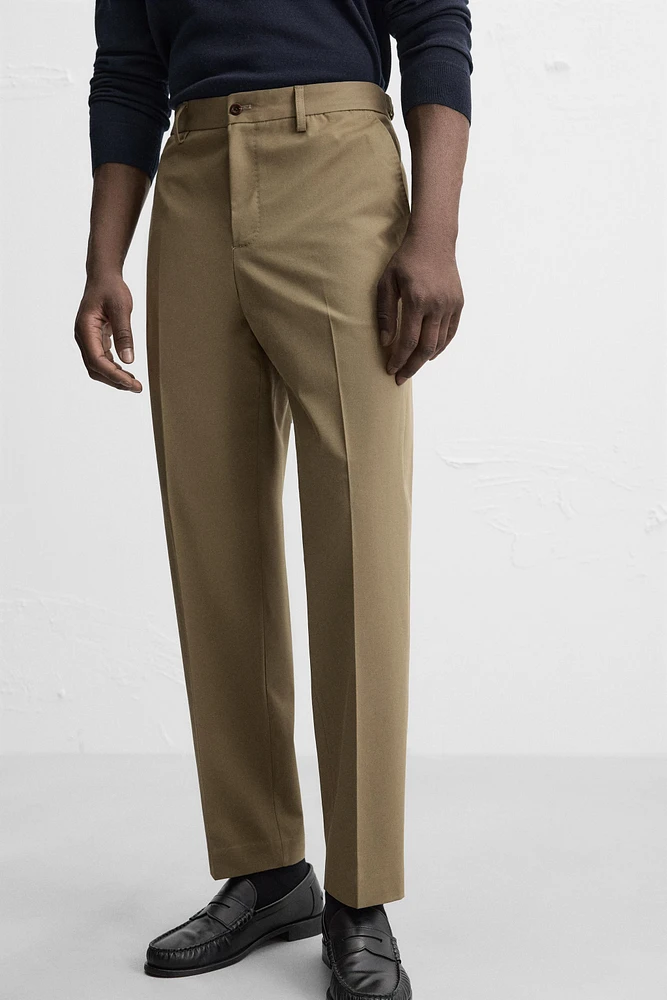 REGULAR FIT PANTS WITH BELT LOOPS