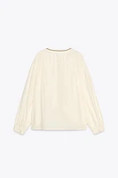 EMBROIDERED BEADED BLOUSE