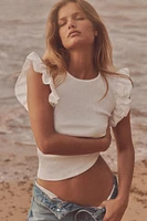 COMBINATION RUFFLED T-SHIRT