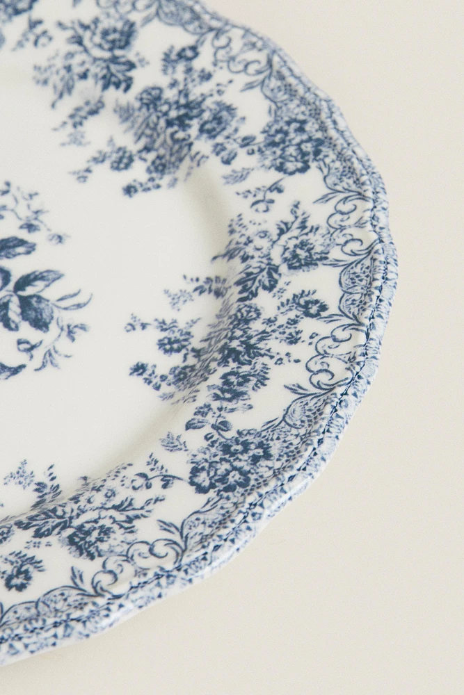 FLORAL EARTHENWARE DINNER PLATE