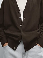 100% merino wool knit cardigan