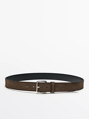 Shaded split suede leather belt