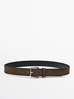 Shaded split suede leather belt