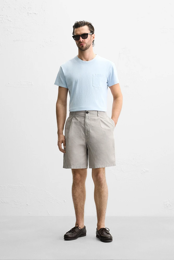 RELAXED FIT CRINKLED SHORTS