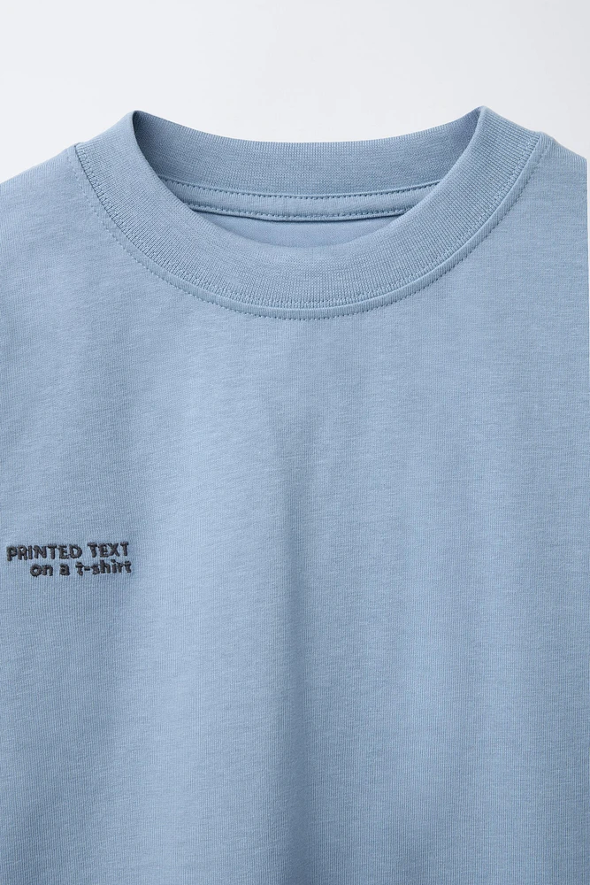HEAVY WEIGHT EMBROIDERED TEXT T-SHIRT