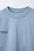HEAVY WEIGHT EMBROIDERED TEXT T-SHIRT