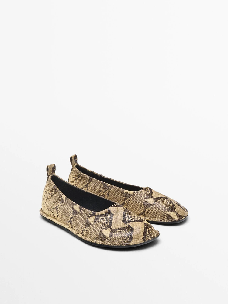 Animal print ballet flats