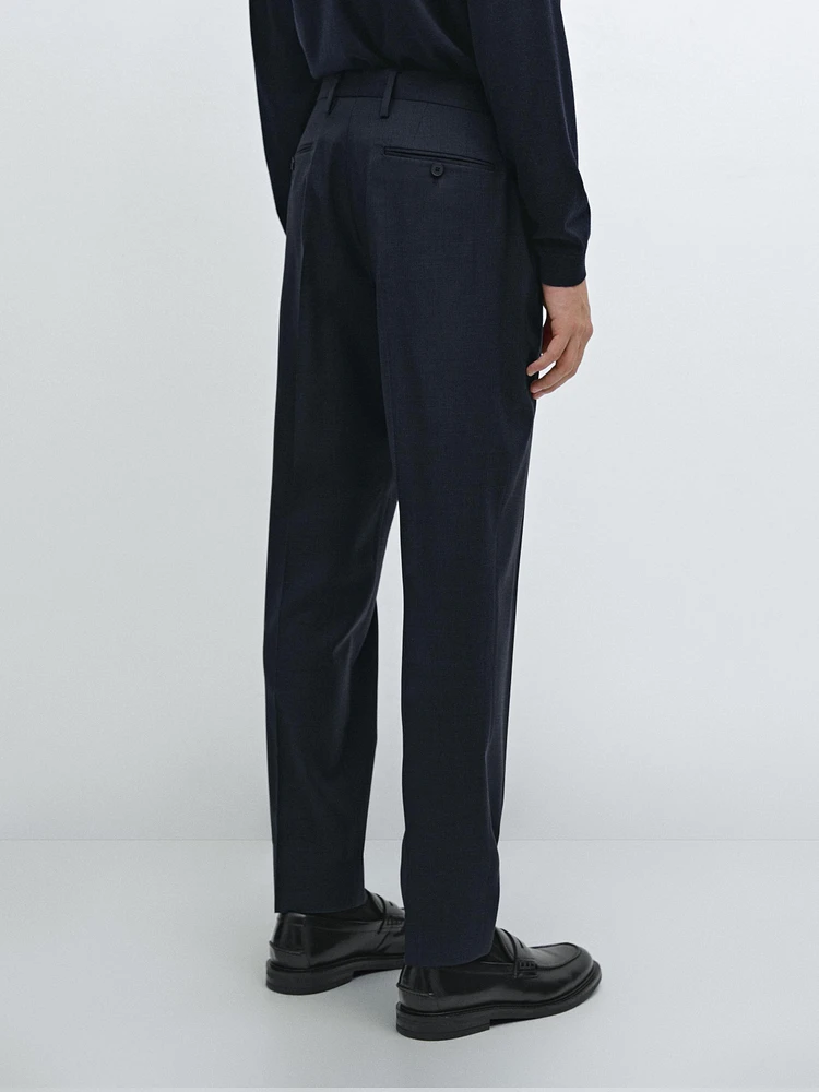 Pantalon de costume pied-de-poule