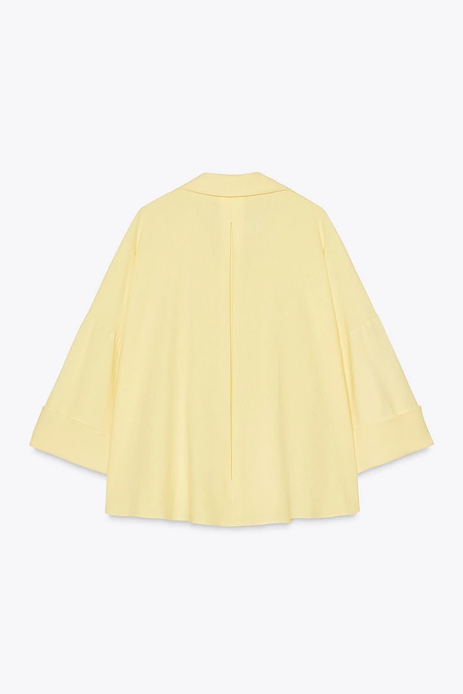 CHEMISE À MANCHES LARGES AVEC LIN