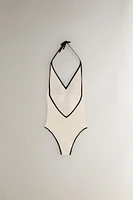 MAILLOT DE BAIN PLAGE BRETELLES CONTRASTANTES