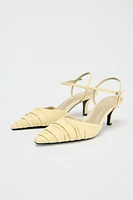 TALONS EN CUIR FRONCÉ