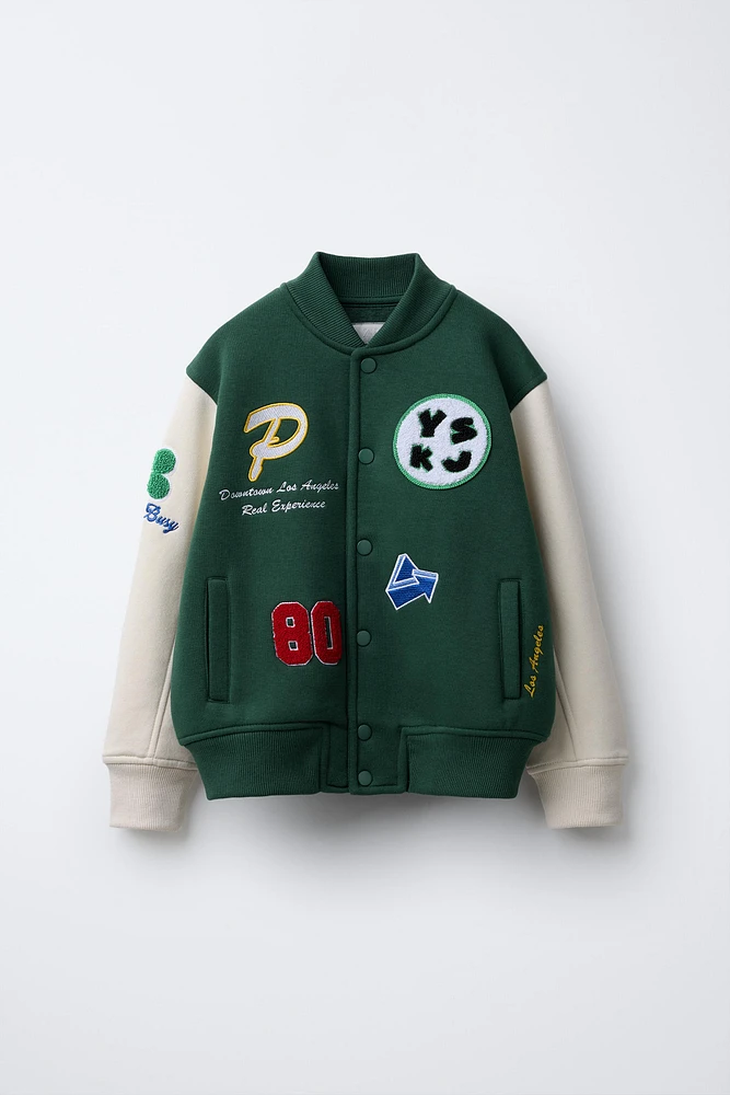 BLOUSON BOMBER VARSITY À PIÈCES