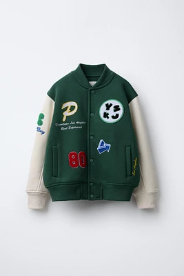 BLOUSON BOMBER VARSITY À PIÈCES