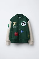 BLOUSON BOMBER VARSITY À PIÈCES