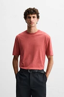 WASHED T-SHIRT WITH SLITS