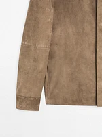 Surchemise en cuir finition daim