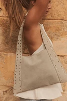 SUEDE STUDDED SHOULDER BAG