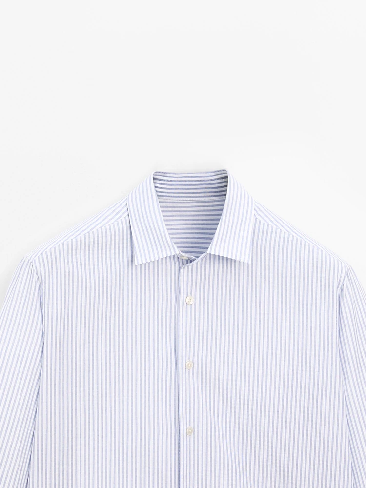 100% cotton regular fit striped shirt